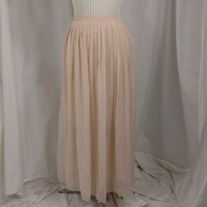 Blush Peach Pink Sheer Long Skirt Ethereal Quality